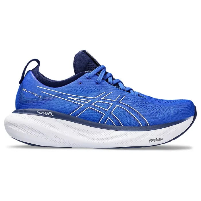 נעלי אסיקס ג'ל נימבוס 25 בצבע כחול לבן – ASICS GEL-NIMBUS 25 נעלי אסיקס ג'ל נימבוס 25 בצבע כחול לבן